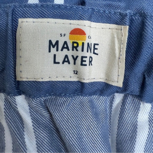 Marine Layer Skirt Size 12 Blue Striped Midi Skirt Comfy Outdoor - Picture 4 of 6